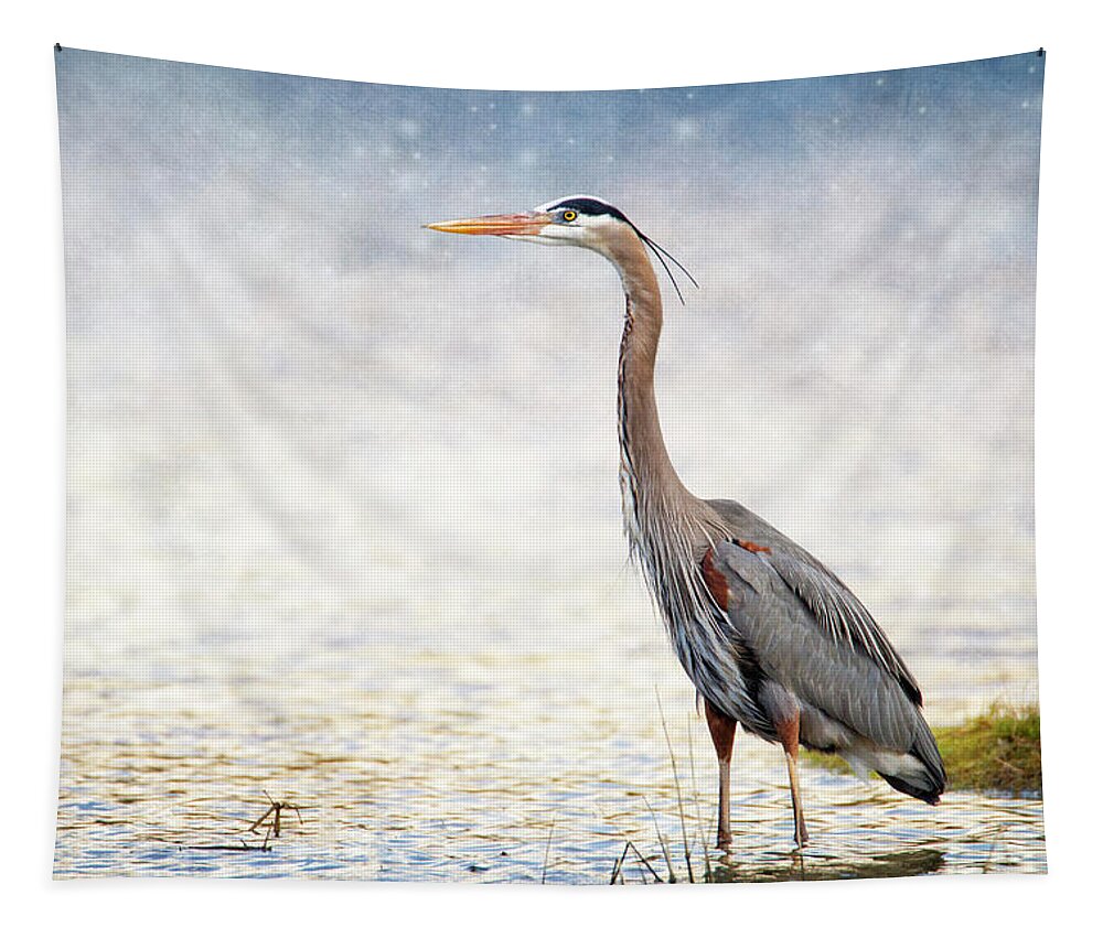 Bird Tapestry featuring the photograph Great Blue Heron by Bill and Linda Tiepelman