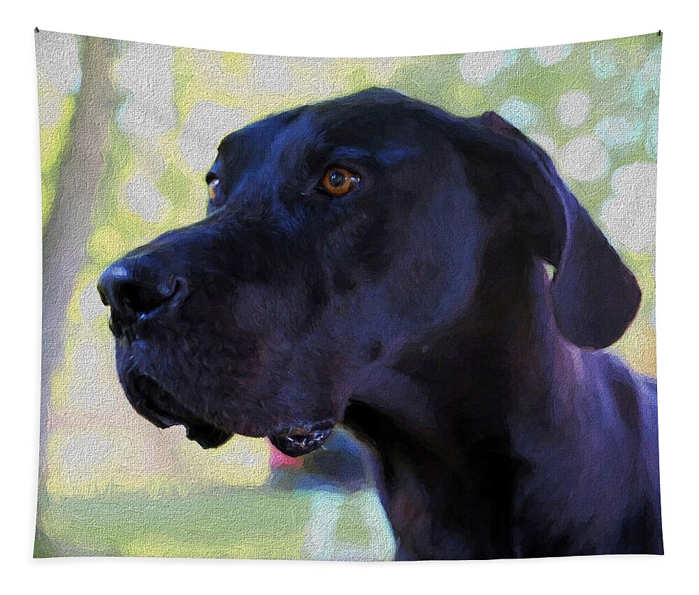 Great Dane Tapestry featuring the painting Great Dane by Theresa Campbell