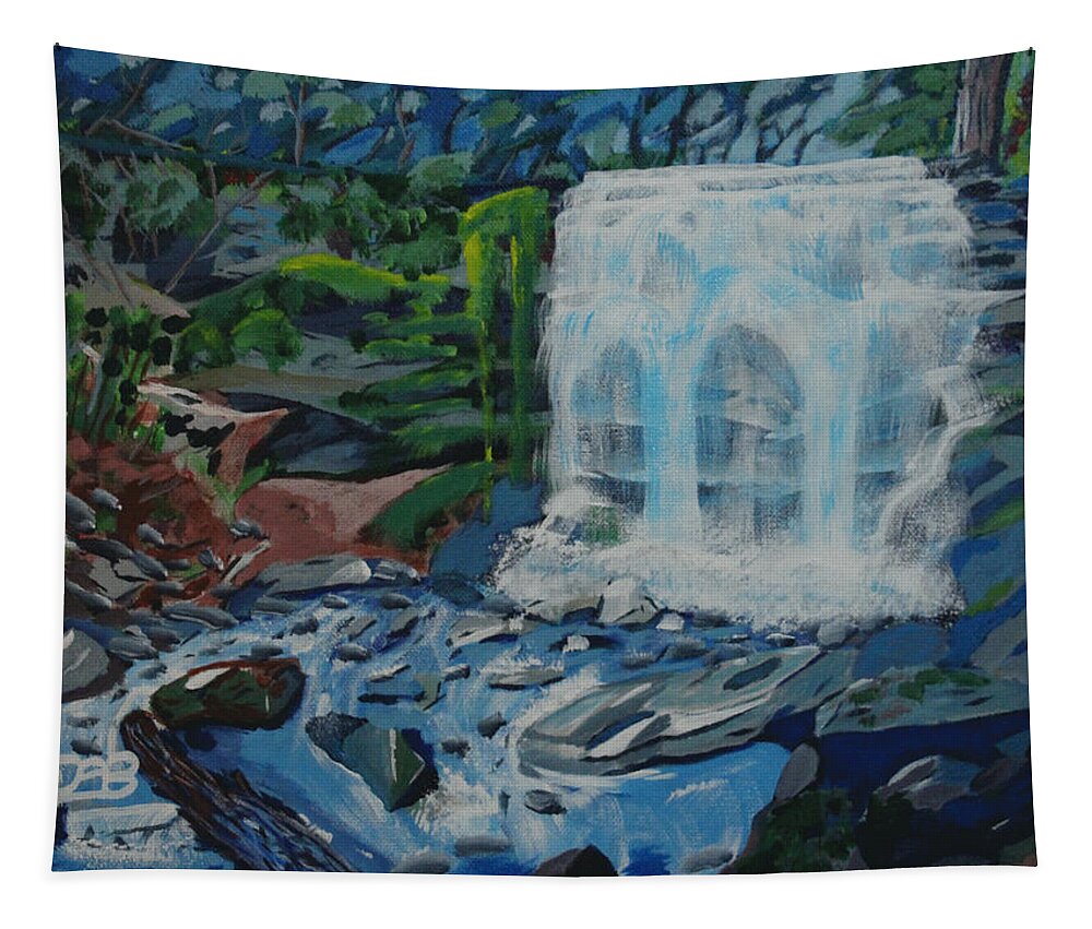 Waterfall Tapestry featuring the painting Great Falls by David Bigelow