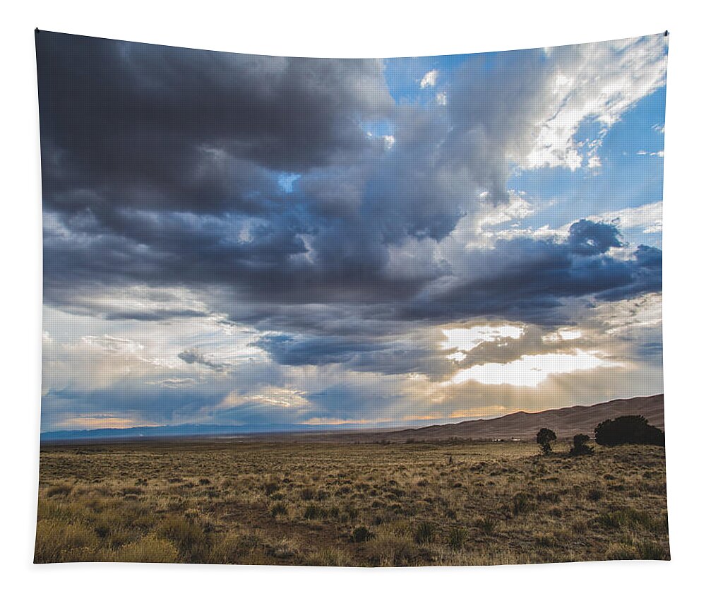Clouds Tapestry featuring the photograph Great Sand Dunes Stormbreak by Jason Roberts
