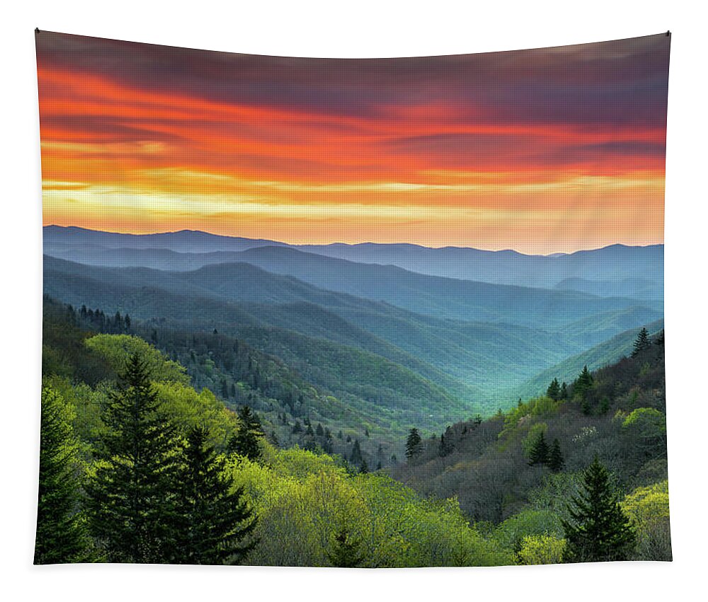 Great Smoky Mountains Tapestry featuring the photograph Great Smoky Mountains National Park Gatlinburg TN Scenic Landscape by Dave Allen
