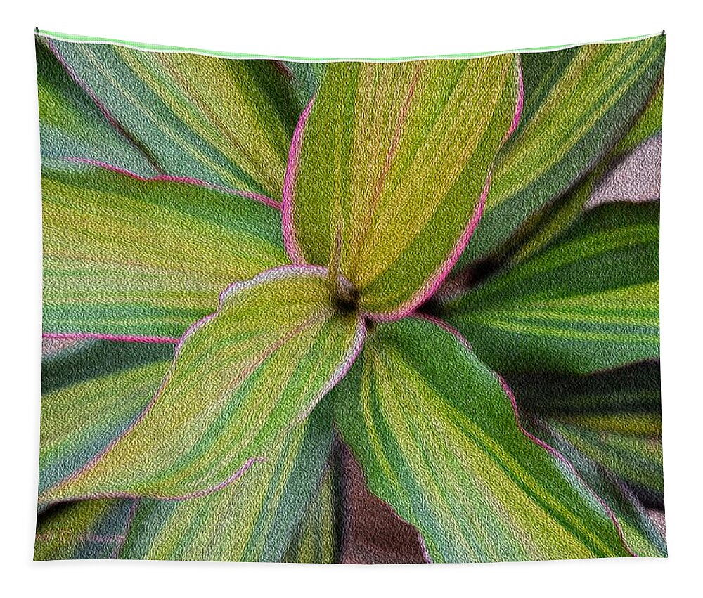 Ornamental Plant Tapestry featuring the digital art Green Blades by Sonali Gangane