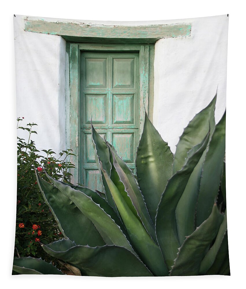 Door Tapestry featuring the photograph Green Door by Ryan Workman Photography