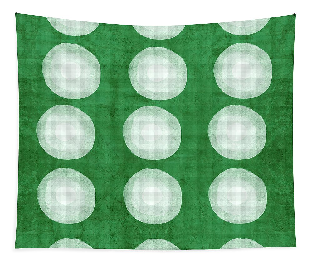 Shibori Tapestry featuring the mixed media Green Shibori 4- Art by Linda Woods by Linda Woods