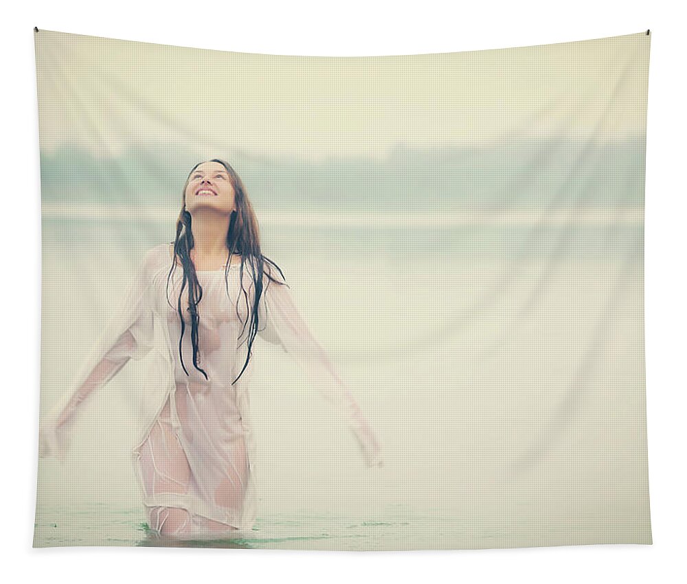 Russian Artists New Wave Tapestry featuring the photograph Greeting New Day by Vitaly Vakhrushev