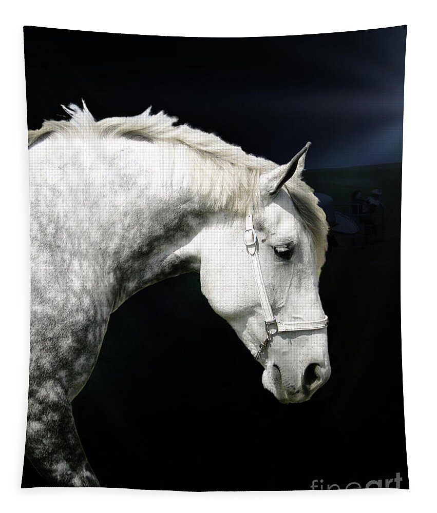 Grey Tapestry featuring the photograph Grey Percheron Beauty II by Al Bourassa