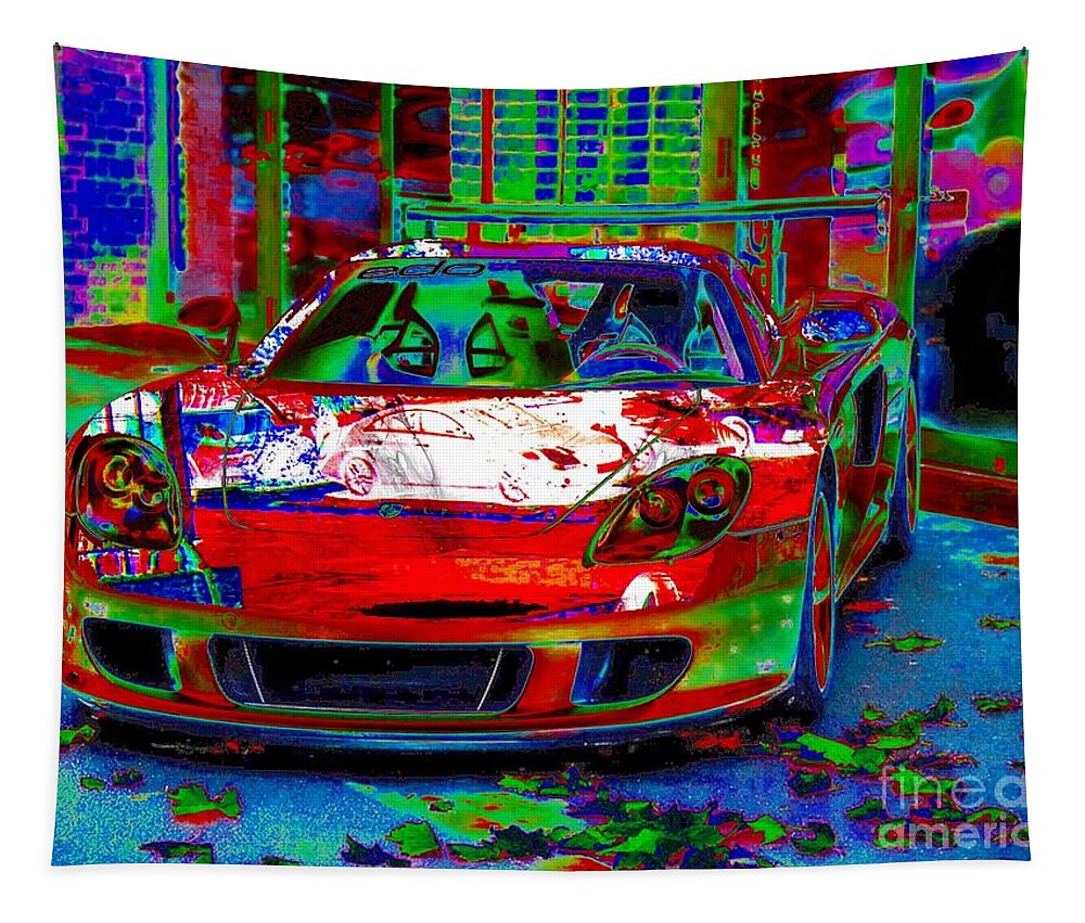 Digital Art Tapestry featuring the photograph GT Porsche Carrera by Rogerio Mariani