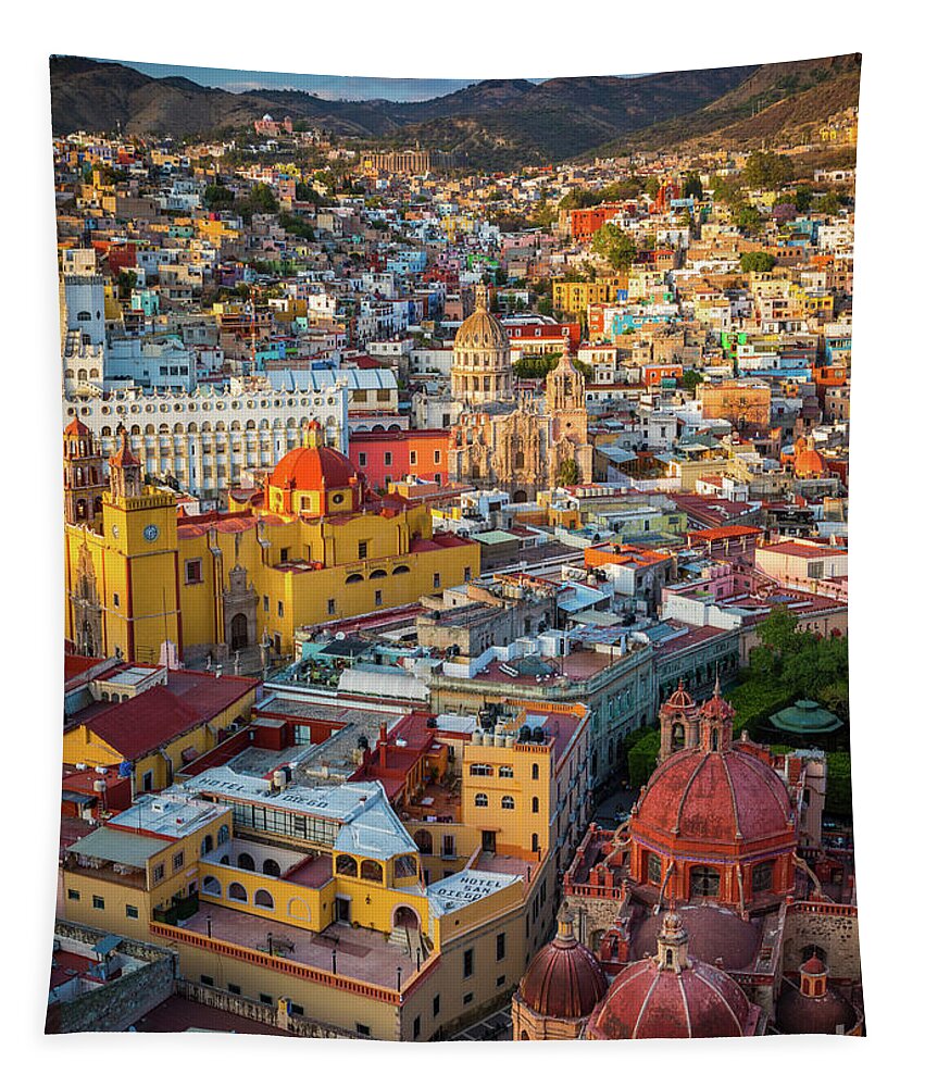 America Tapestry featuring the photograph Guanajuato From Above by Inge Johnsson
