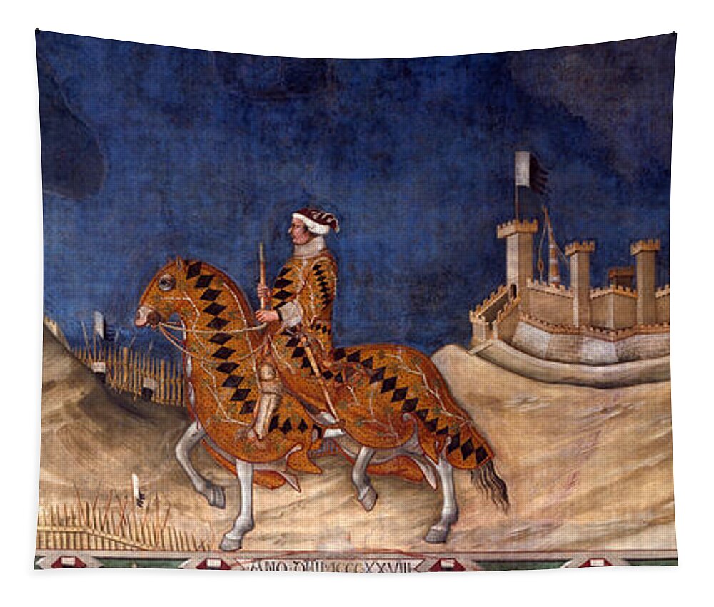 Simone Martini Tapestry featuring the painting Guidoriccio da Fogliano by Simone Martini