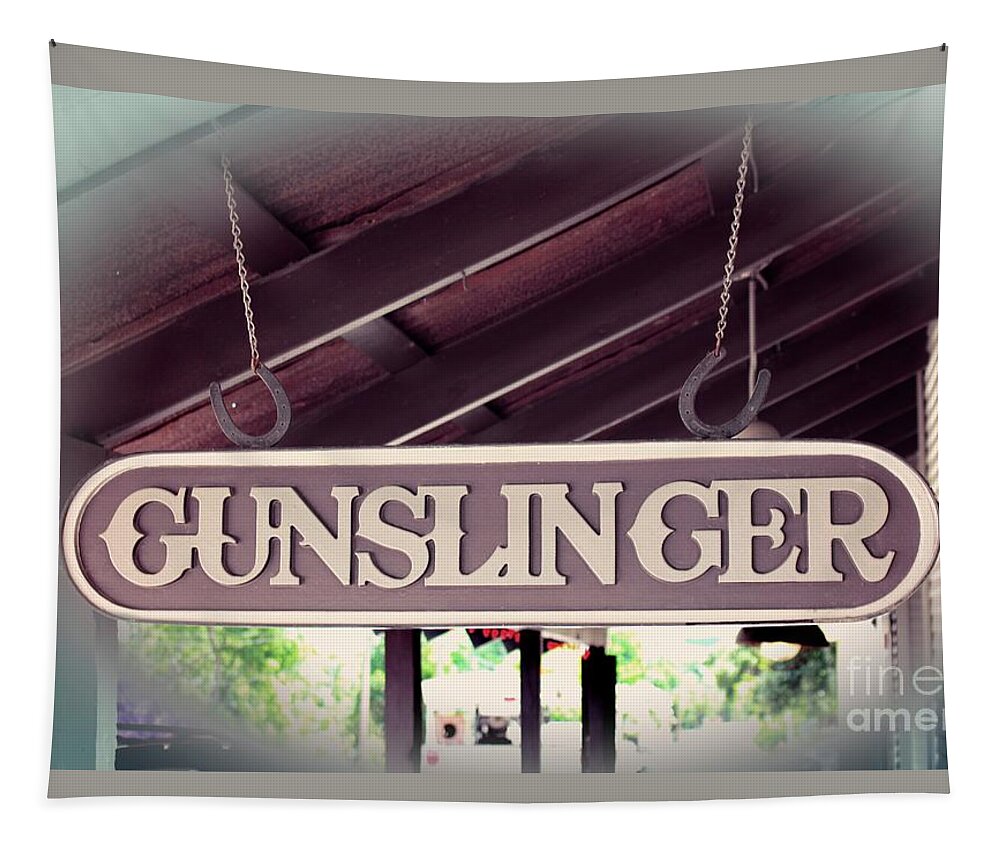 Gun Tapestry featuring the photograph GunSlinger by Ella Kaye Dickey