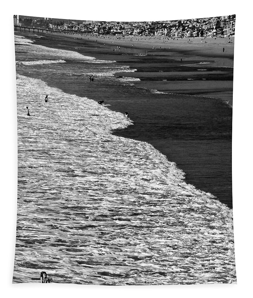 Beach Tapestry featuring the photograph Half Ocean Half Beach Half of the Half City by Fei A