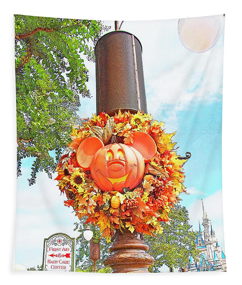 Halloween Tapestry featuring the photograph Halloween in Walt Disney World by A Macarthur Gurmankin