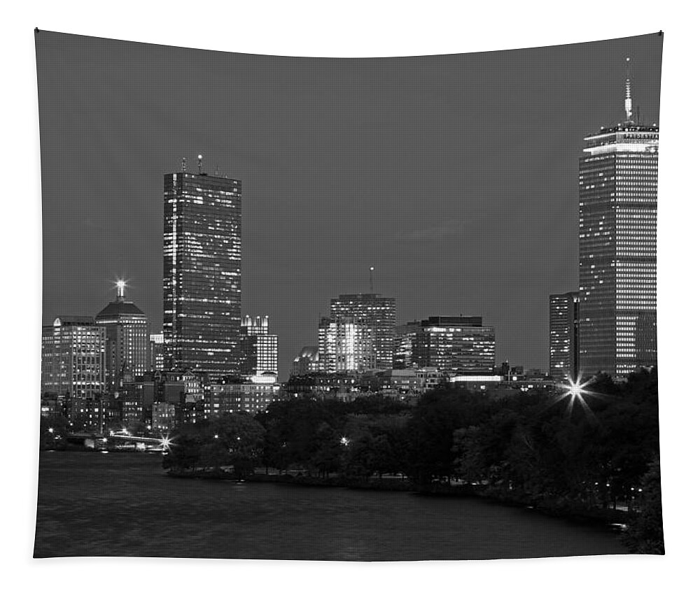 Boston B&w Tapestry featuring the photograph Hancock Tower and Prudential Center by Juergen Roth