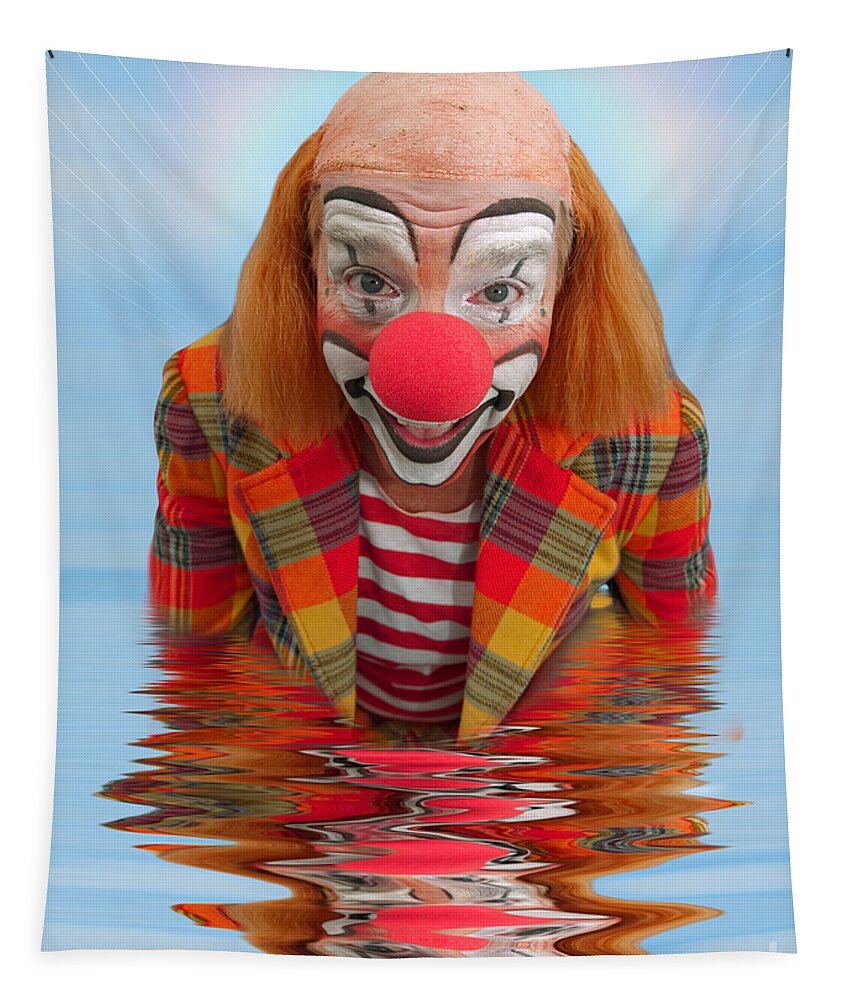 Clown Tapestry featuring the photograph Happy Clown A173323 5x7 by Rolf Bertram