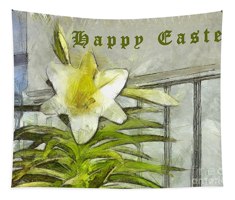 Easter Tapestry featuring the photograph Happy Easter Lily by Claire Bull