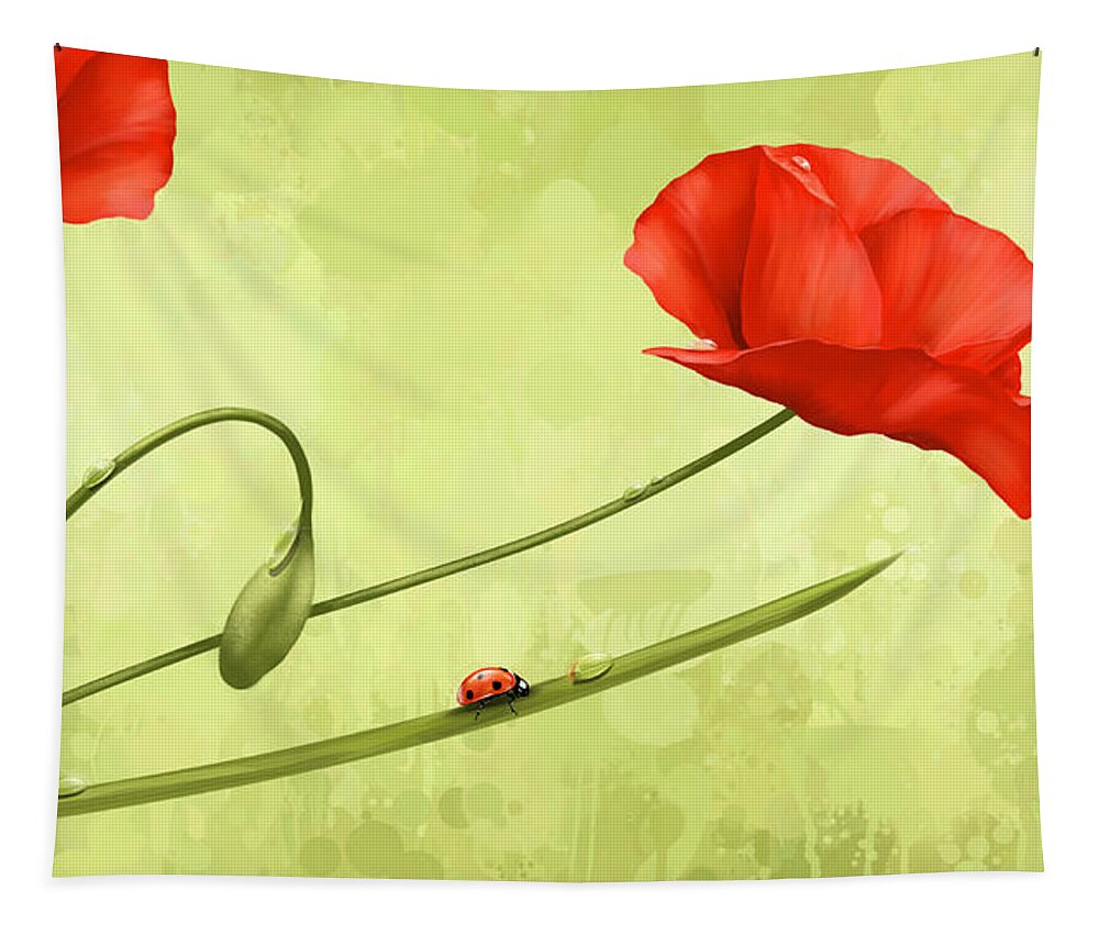 Poppy Tapestry featuring the painting Happy Mother's Day by Veronica Minozzi