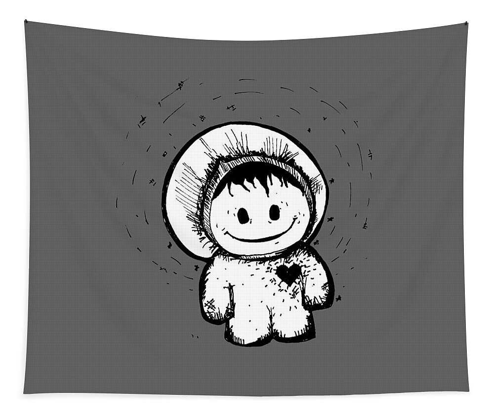 Happypants Tapestry featuring the drawing Happypants by Unhinged Artistry