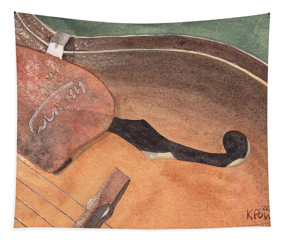 Guitar Tapestry featuring the painting Harmony by Ken Powers