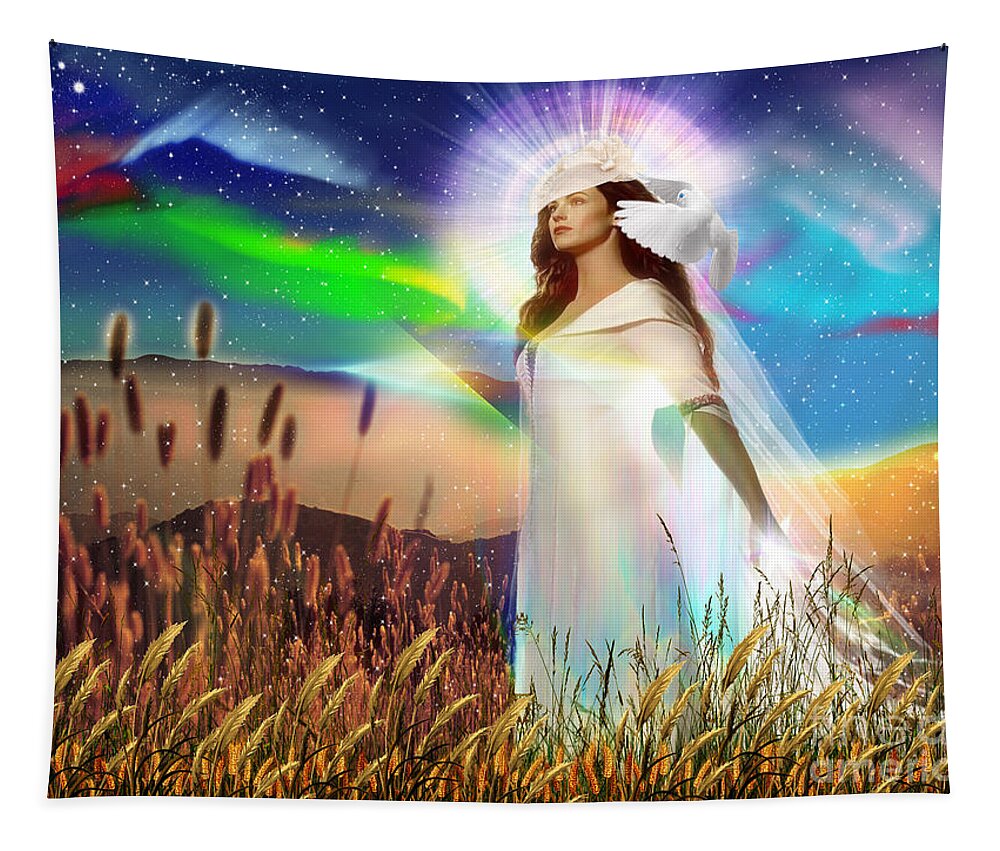 Wheat And Tare Tapestry featuring the digital art Harvest Bride by Dolores Develde