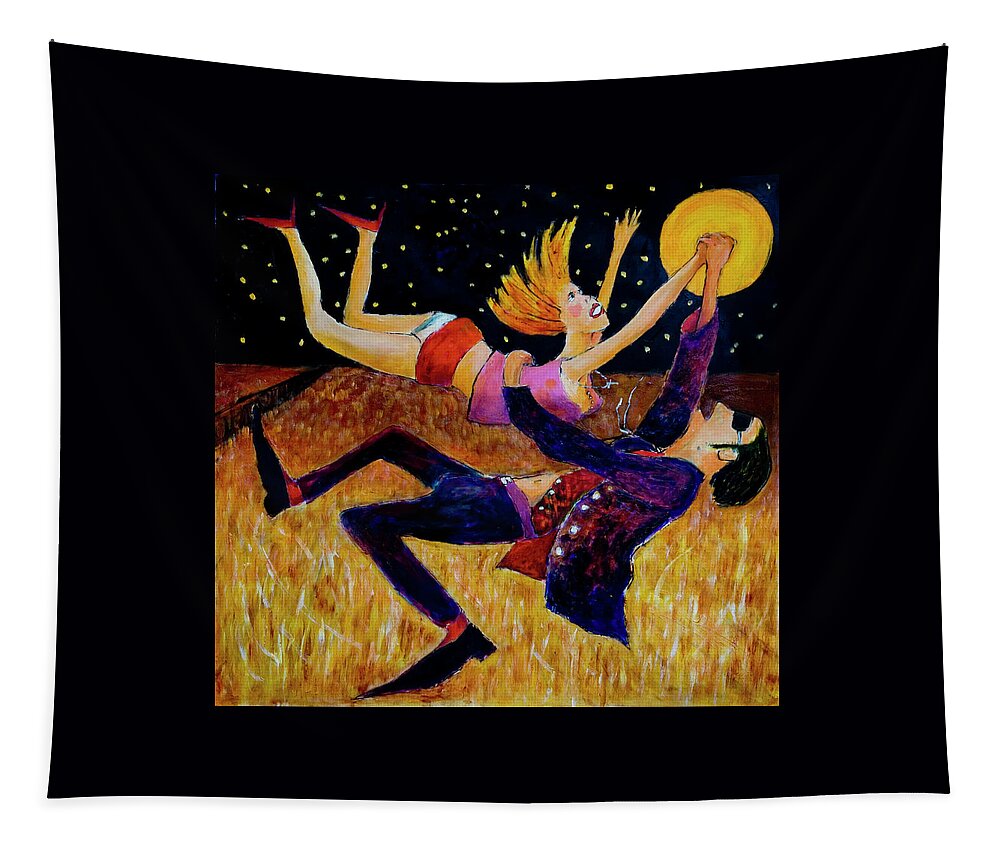 Art Tapestry featuring the painting Harvest Moon Jive by Jeremy Holton