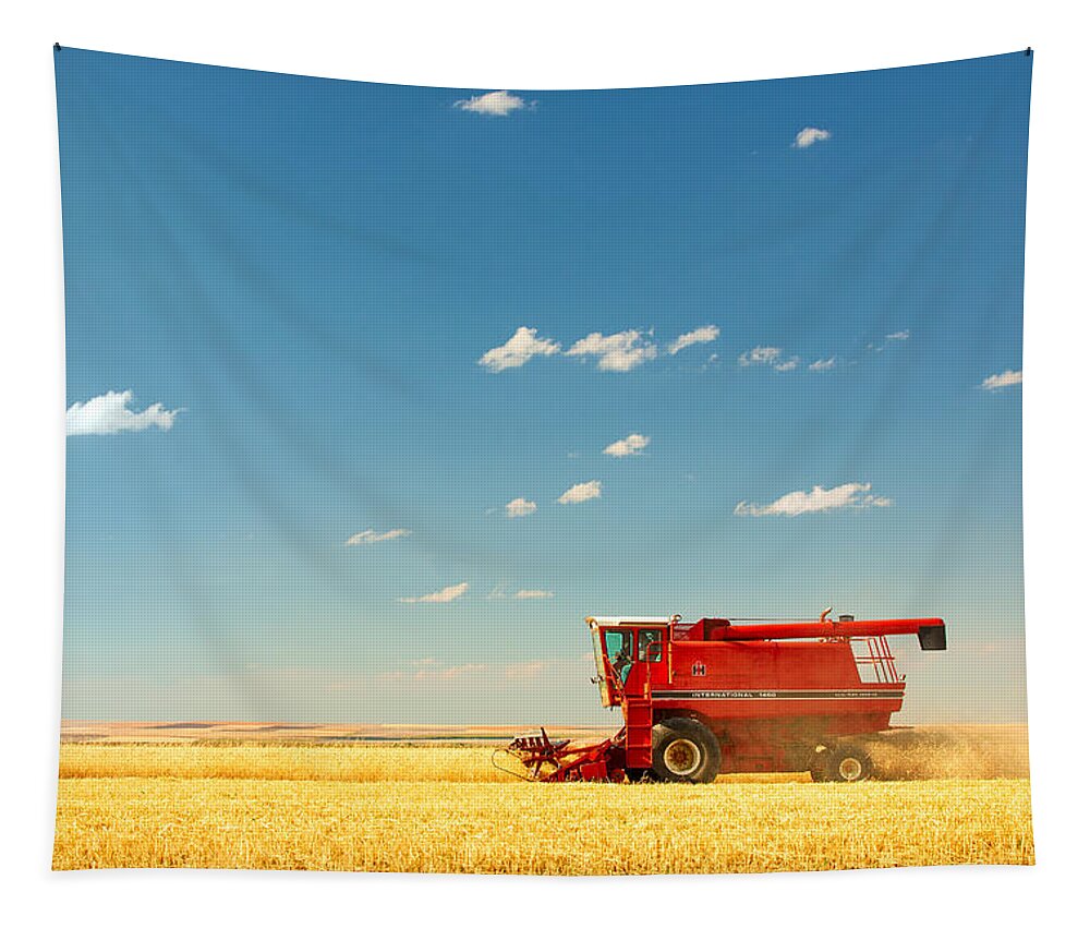 Combine Tapestry featuring the photograph Harvest Time by Todd Klassy