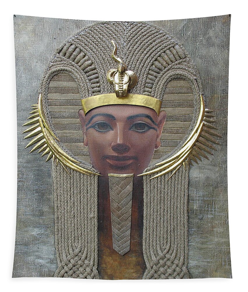 Hatshepsut Tapestry featuring the painting Hatshepsut. Female Pharaoh of Egypt by Valentina Kondrashova