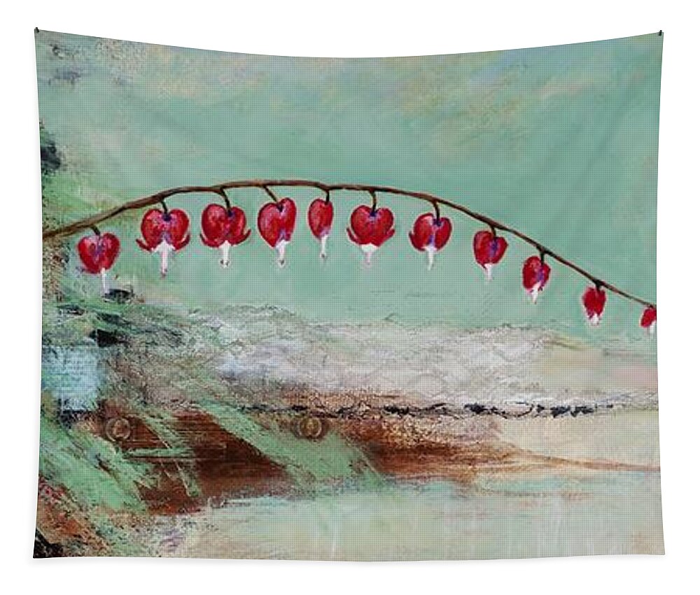 Bleeding Hearts Tapestry featuring the painting Have We Become Comfortably Numb by Frances Marino