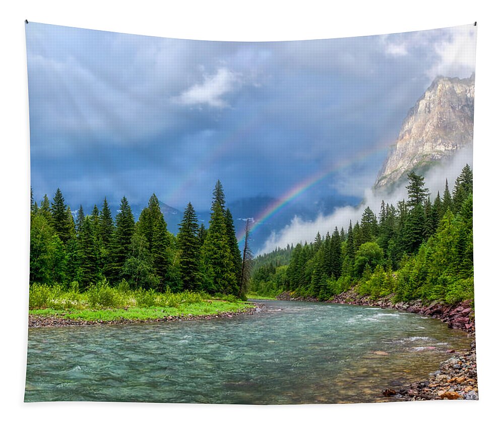 Glacier Tapestry featuring the photograph Haystack Creek- Glacier National Park by Matt Hammerstein