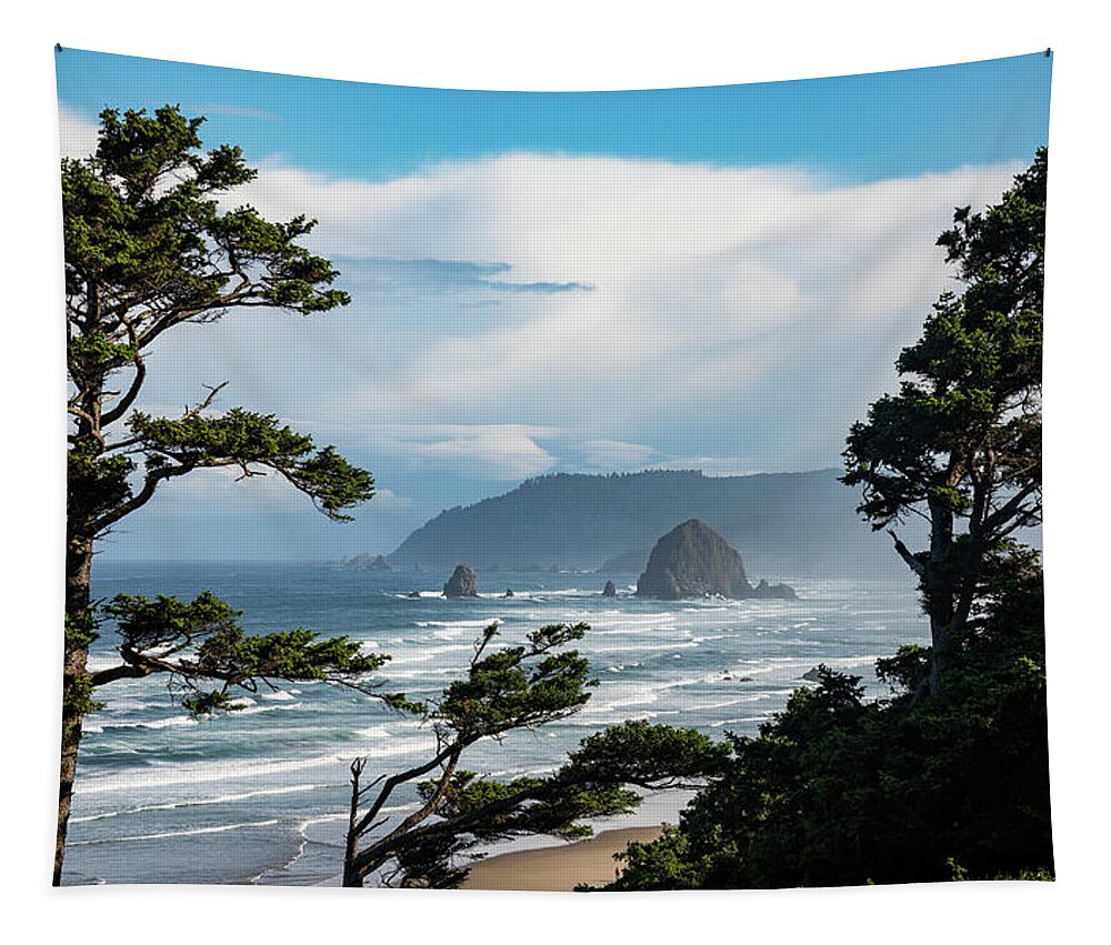 Cannon Beach Tapestry featuring the photograph Haystack Views by Darren White