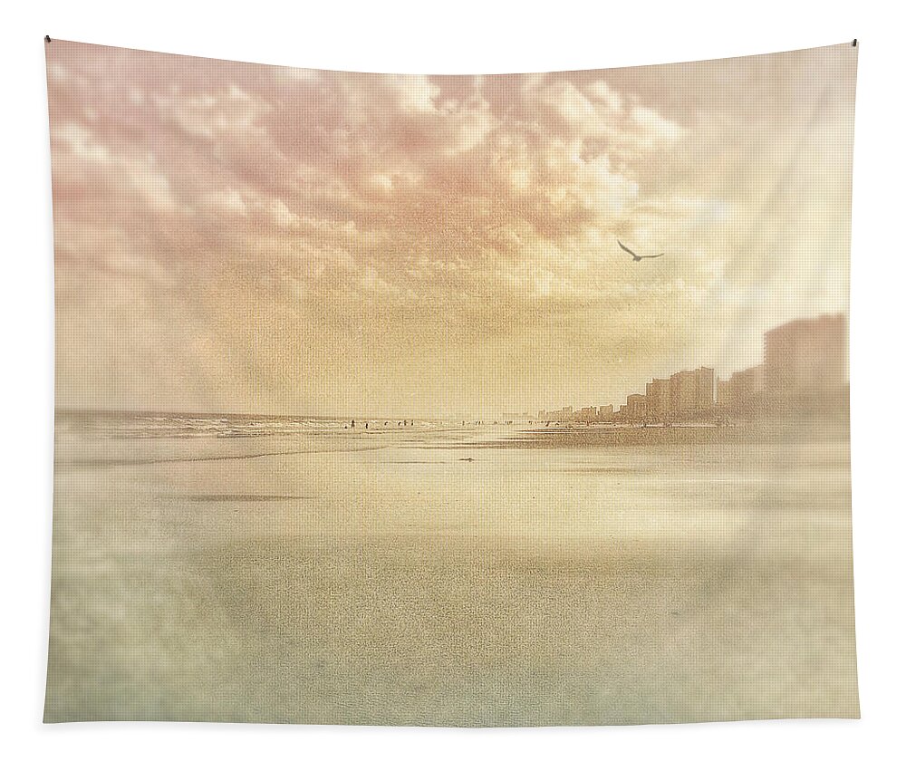 Photography Tapestry featuring the photograph Hazy Day at the Beach by Melissa D Johnston