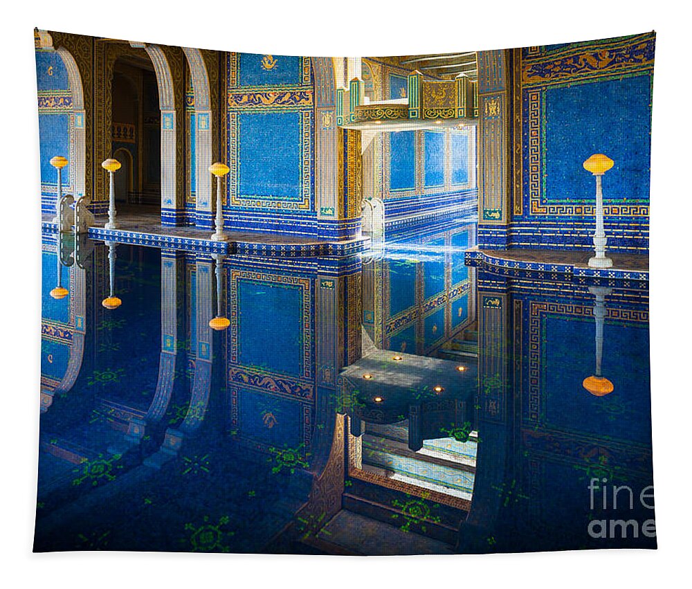 America Tapestry featuring the photograph Hearst Pool by Inge Johnsson