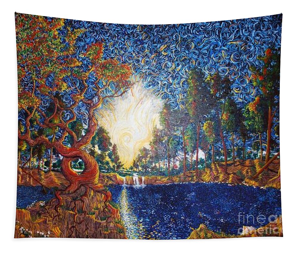 Tree Tapestry featuring the painting Hearts Heal by Stefan Duncan