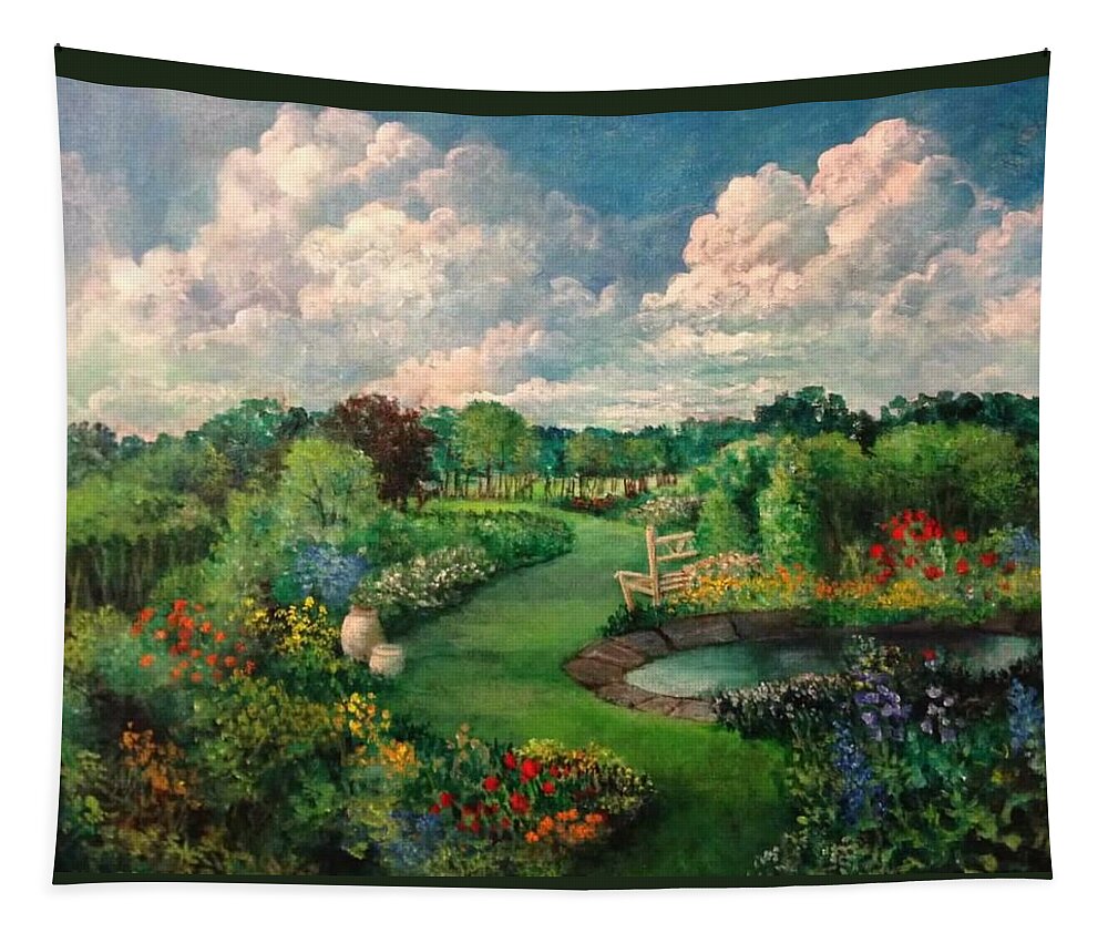 Heaven Tapestry featuring the painting Heaven's Garden by Rand Burns