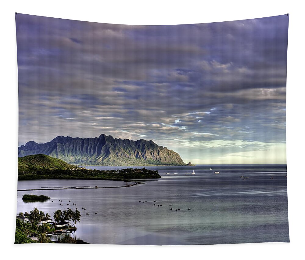 Hawaii Tapestry featuring the photograph He'eia and Kualoa 2nd crop by Dan McManus