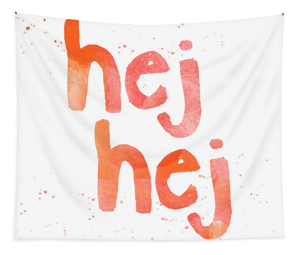 Hello Tapestry featuring the painting Hej Hej by Linda Woods