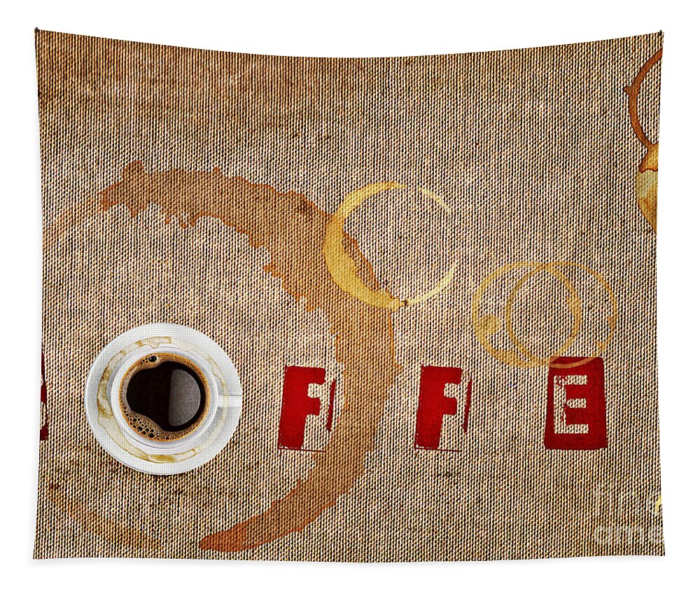 Coffee Tapestry featuring the digital art Help yourself by Binka Kirova