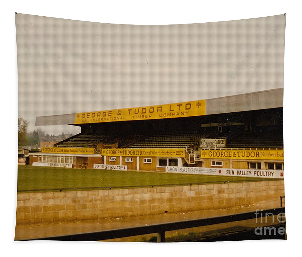  Tapestry featuring the photograph Hereford United - Edgar Street - Merton Stand 2 - 1980s by Legendary Football Grounds
