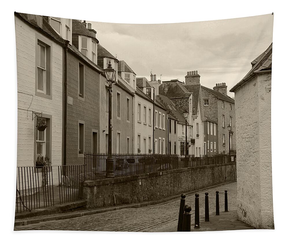 Street Tapestry featuring the photograph High Street. South Queensferry. by Elena Perelman