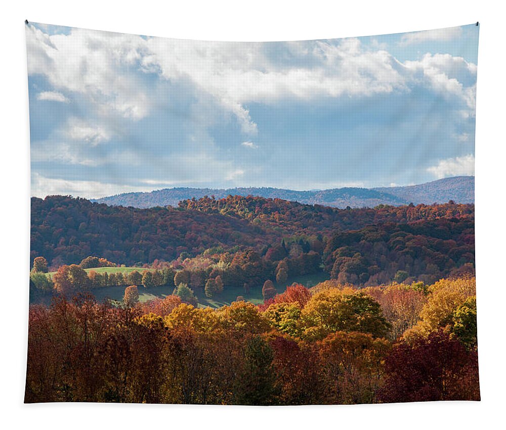 #jefffolger Tapestry featuring the photograph Hills of Pomfret Vermont by Jeff Folger