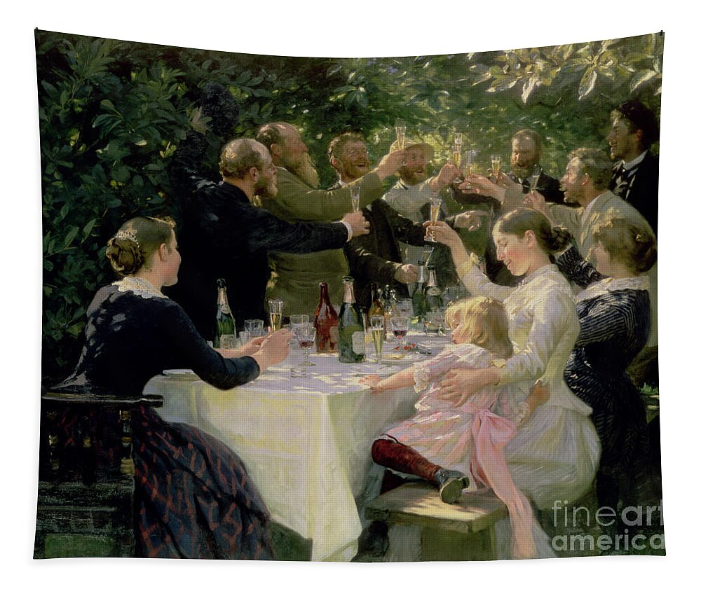 Party Tapestry featuring the painting Hip Hip Hurrah by Peder Severin Kroyer