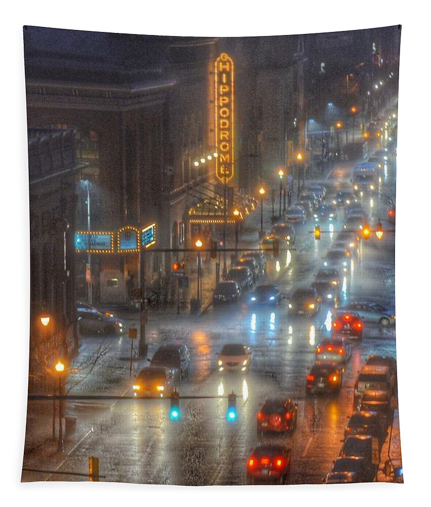Hippodrome Theatre Tapestry featuring the photograph Hippodrome Theatre - Baltimore by Marianna Mills