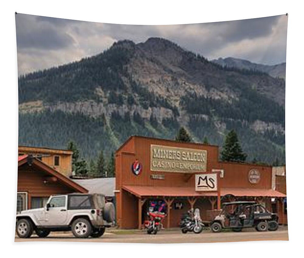 Cooke City Tapestry featuring the photograph Historic Cooke City Panorama by Adam Jewell