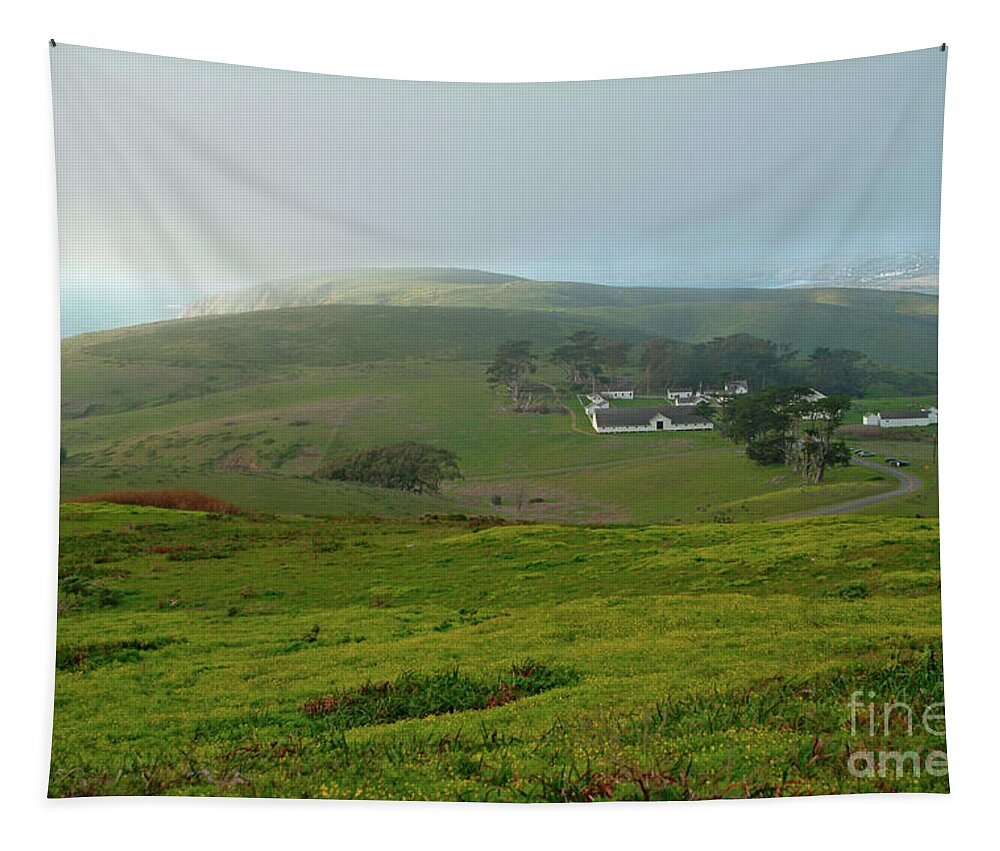 Photography Tapestry featuring the photograph Historic Pierce Point Ranch in Point Reyes by Charlene Mitchell
