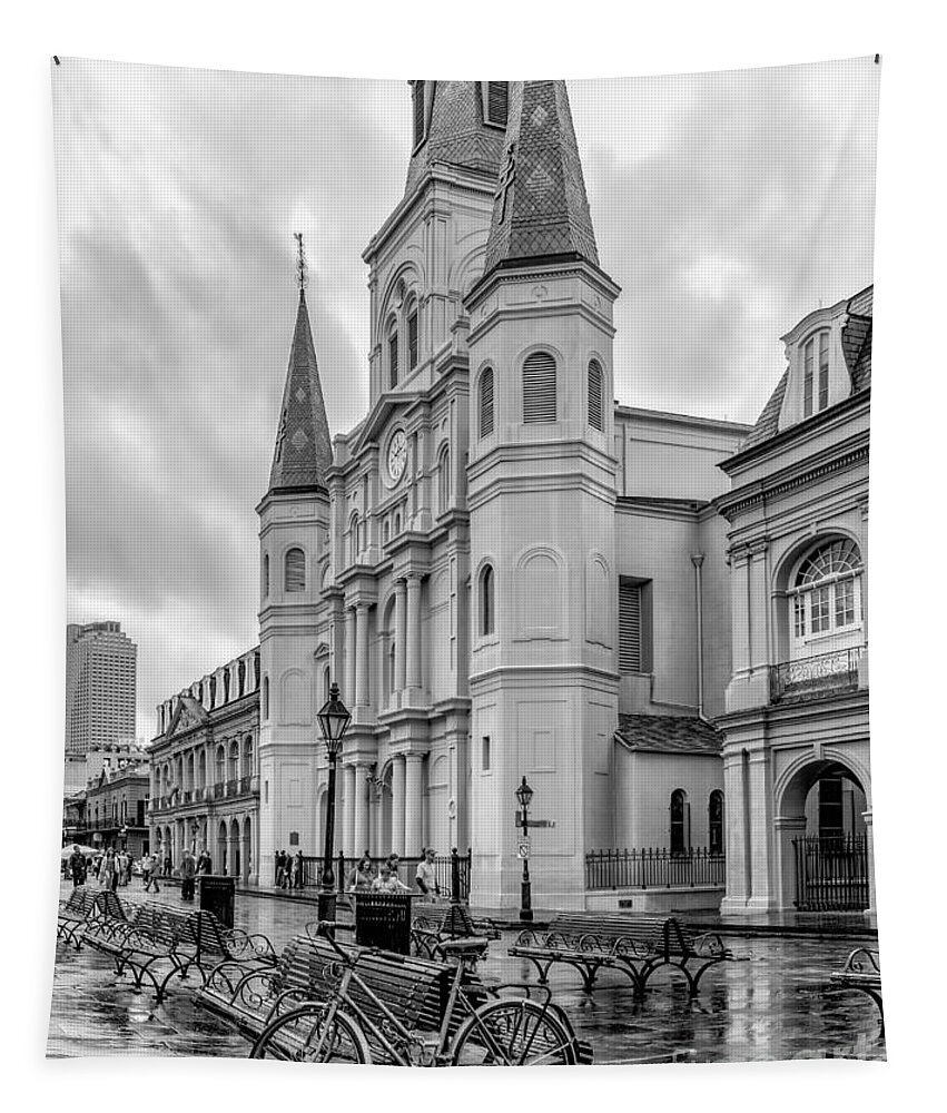 St Louis Cathedral Tapestry featuring the photograph Historical St. Louis Cathedral - NOLA by Kathleen K Parker