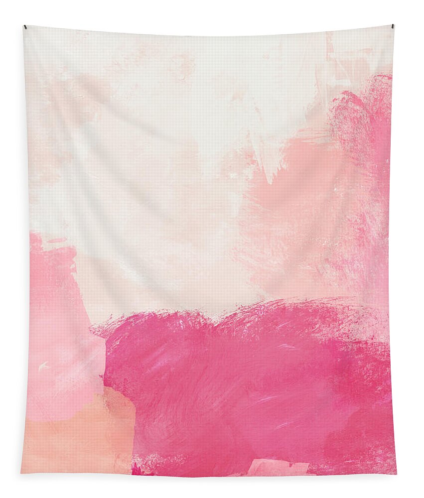 Abstract Tapestry featuring the mixed media History of Pink- Abstract Art by Linda Woods by Linda Woods