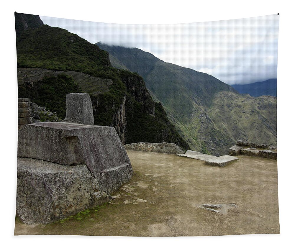 Machu Picchu Tapestry featuring the photograph Hitching Post Of The Sun by Aidan Moran