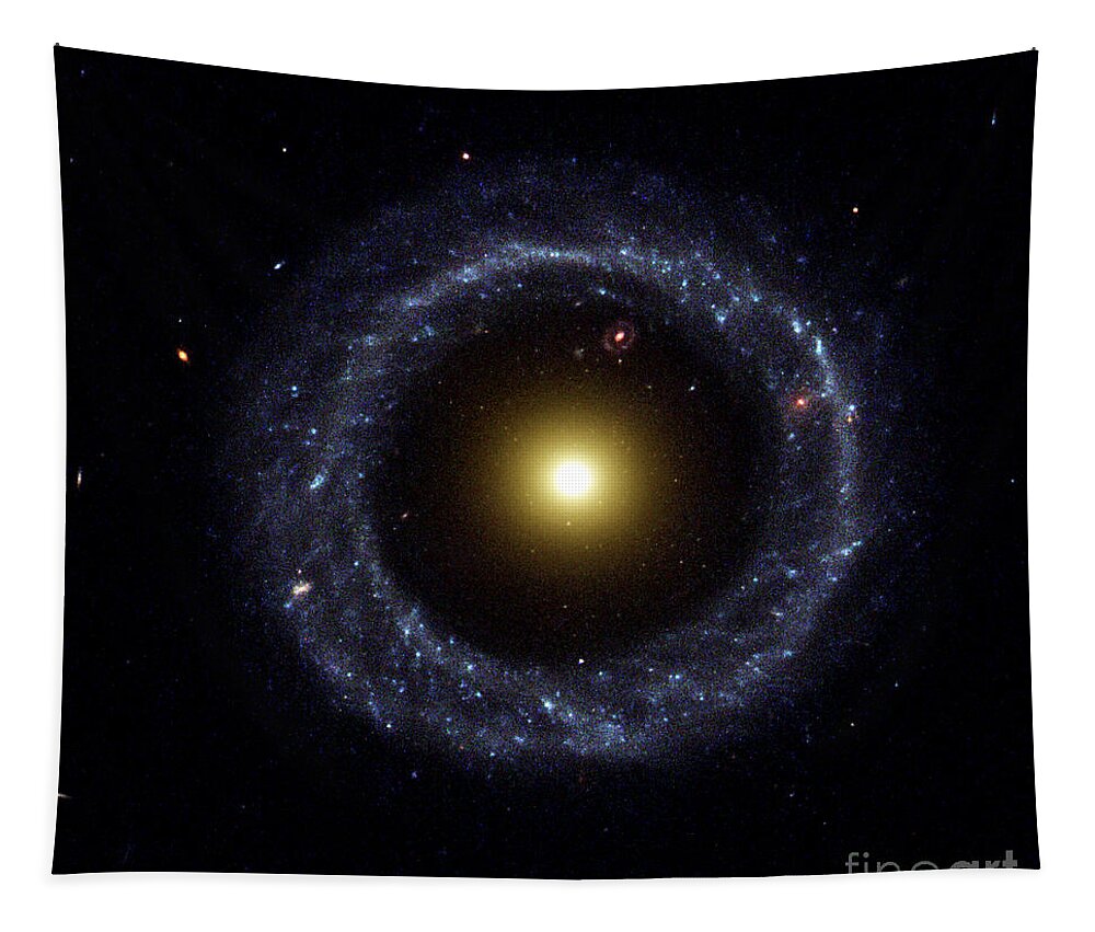 Science Tapestry featuring the photograph Hoags Object, Ring Galaxy by Science Source