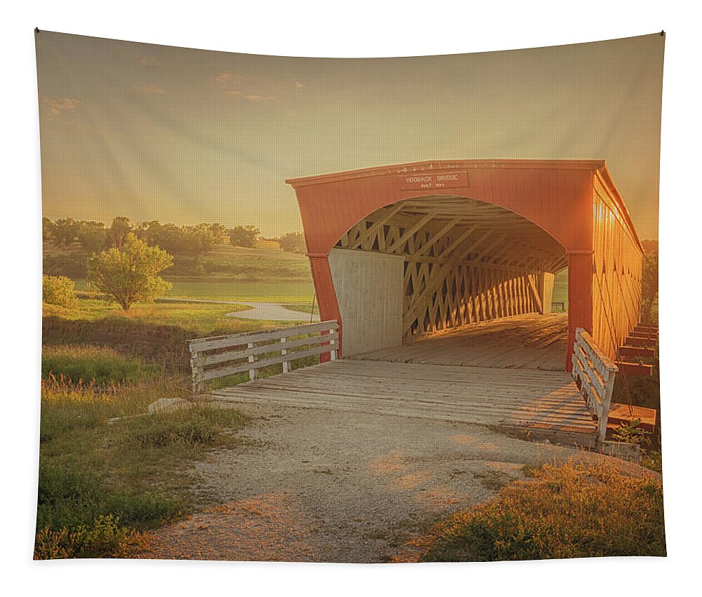 Hogback Bridge Tapestry featuring the photograph Hogback Covered Bridge by Susan Rissi Tregoning