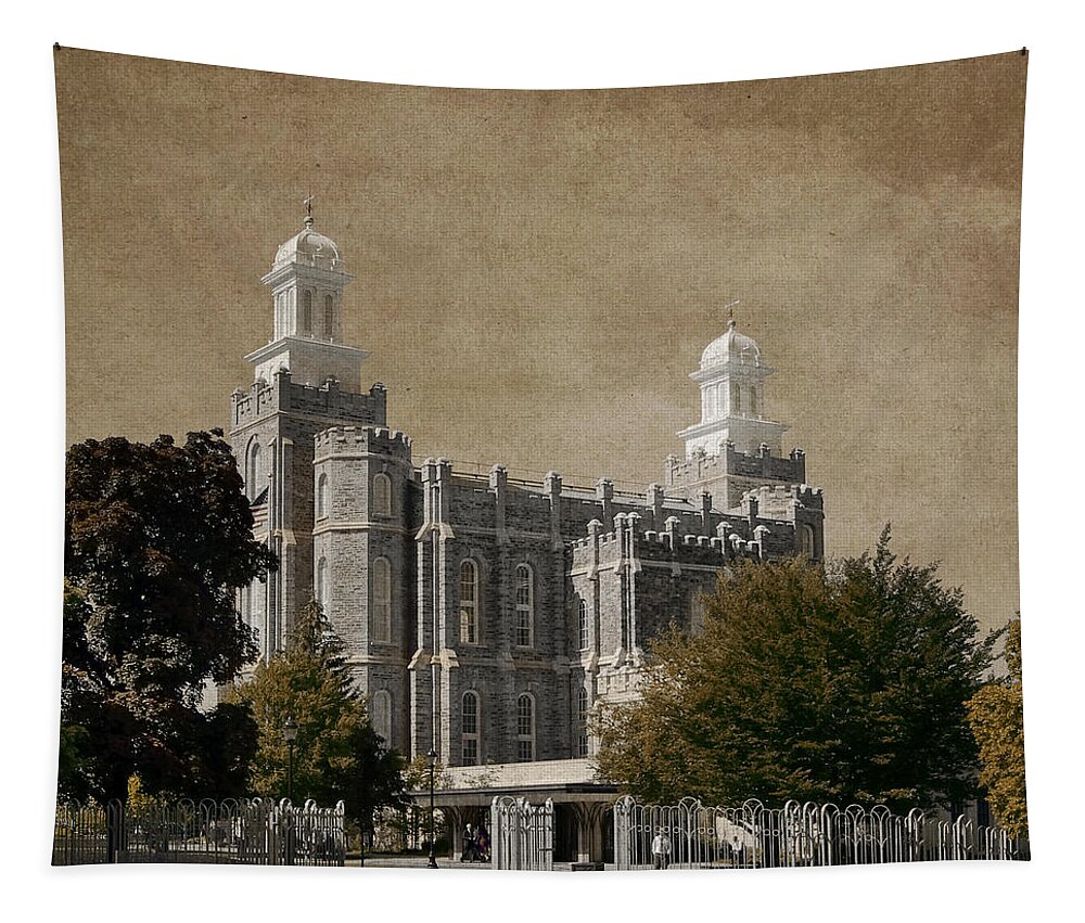 Temple Tapestry featuring the photograph Holiness in Cache Valley by Greg Collins