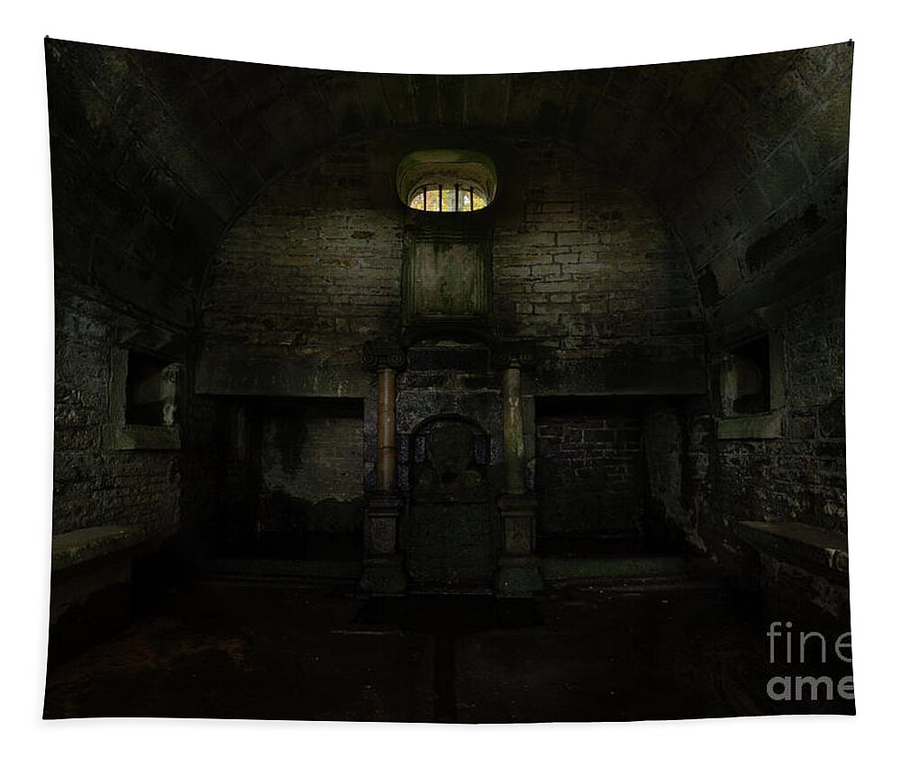 Hollinshead. Hollinshead Hall Tapestry featuring the photograph Hollinshead Hall well house by Steev Stamford